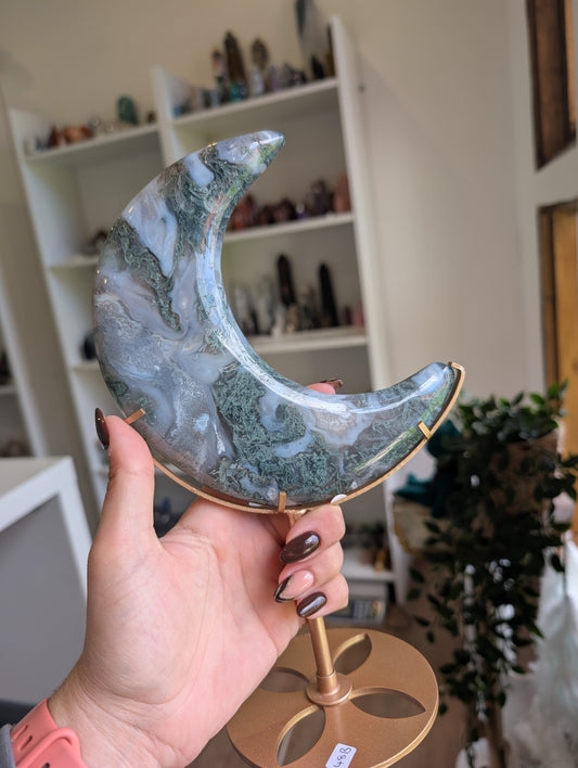 Moss agate moon 🌙 ( B)