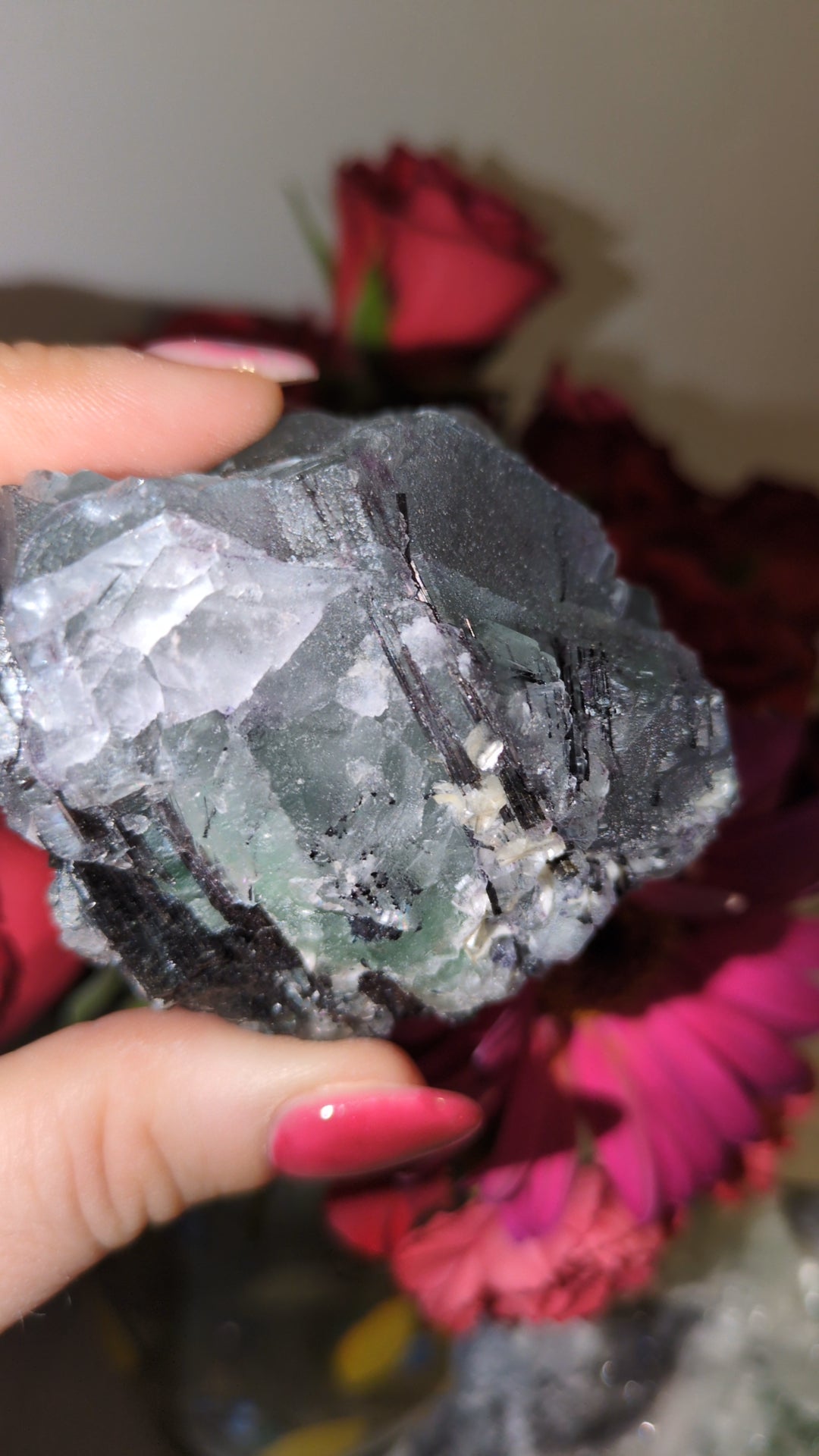 Flourite & tourmaline specimen ✨