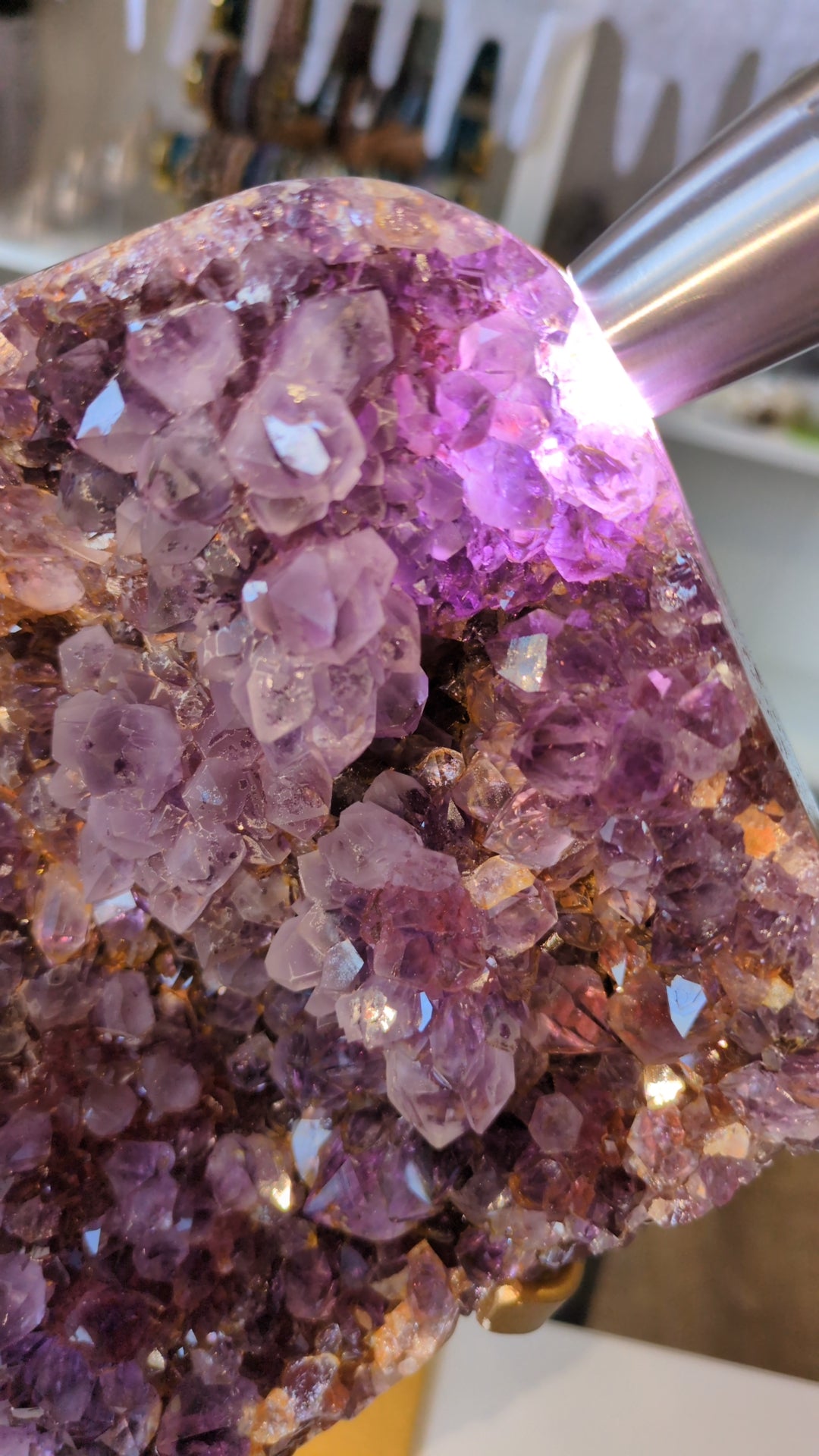 XXL Pink amethyst on stand A ✨