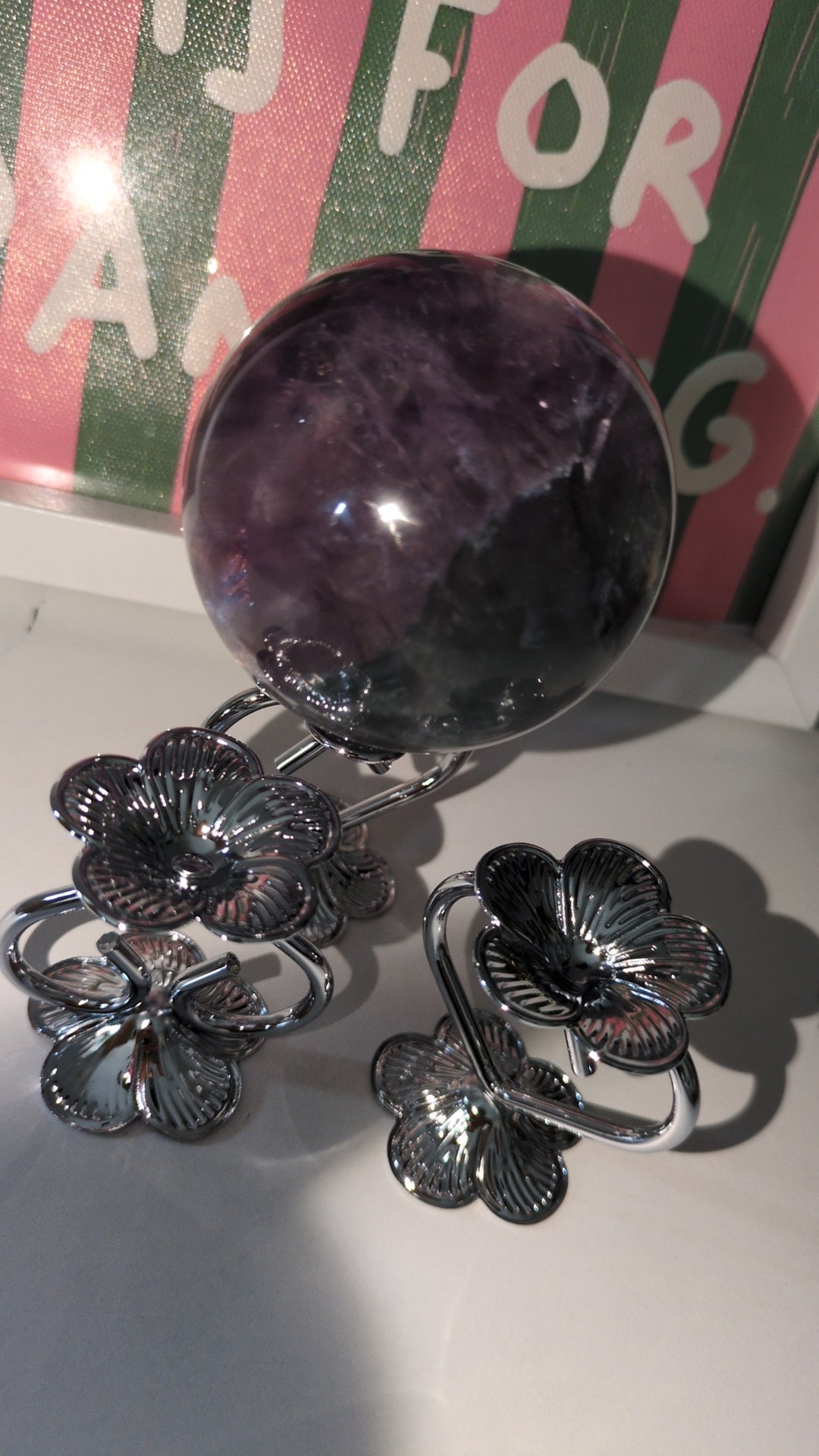 Silver daisy sphere holders ✨