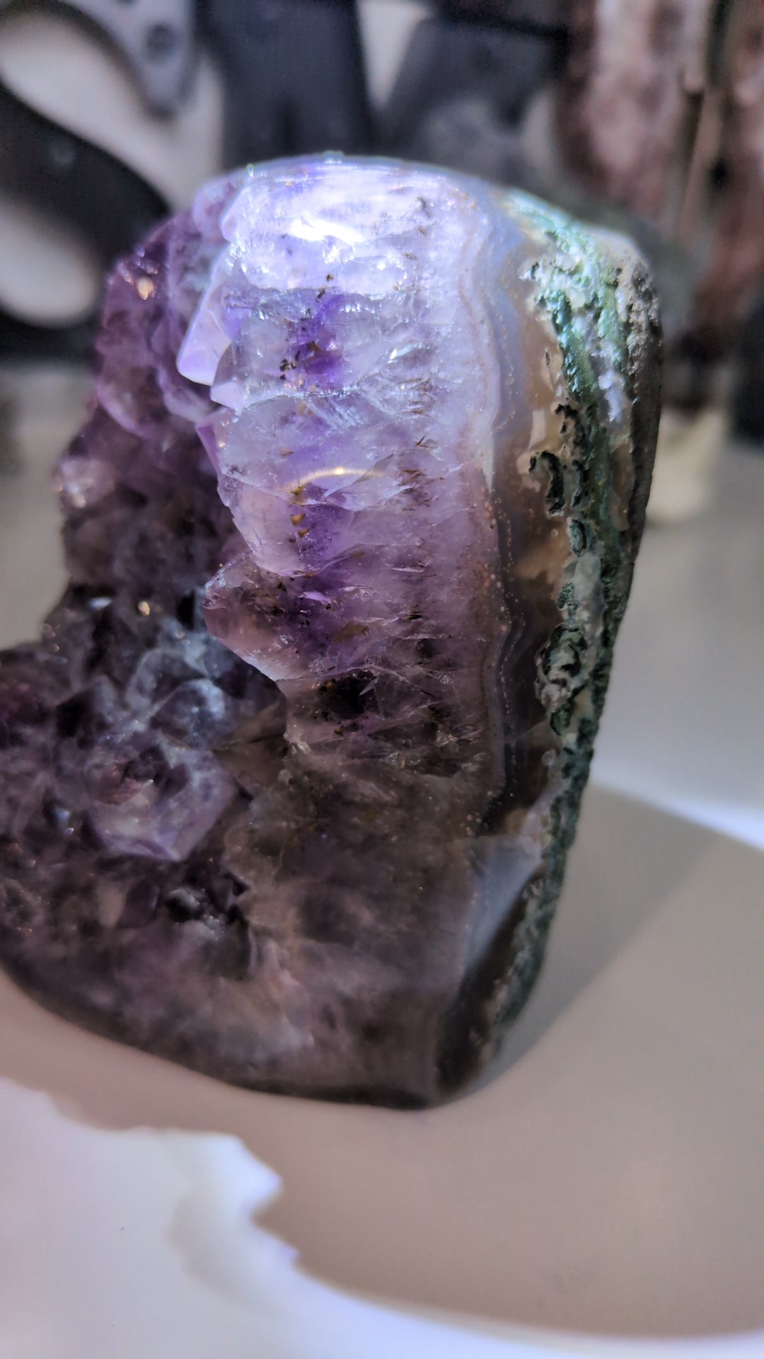 Amethyst & green jasper cut base ✨