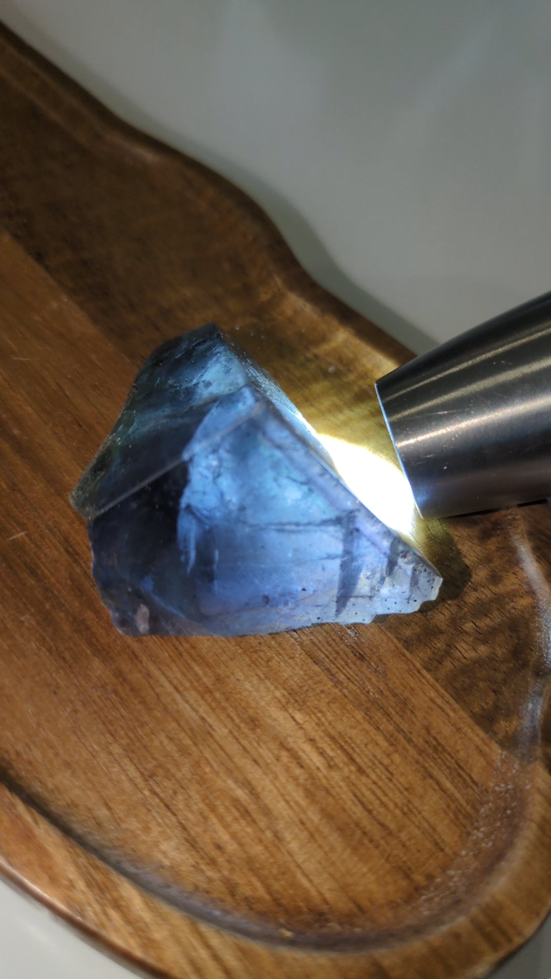Raw flourite with pyrite ✨ half polished