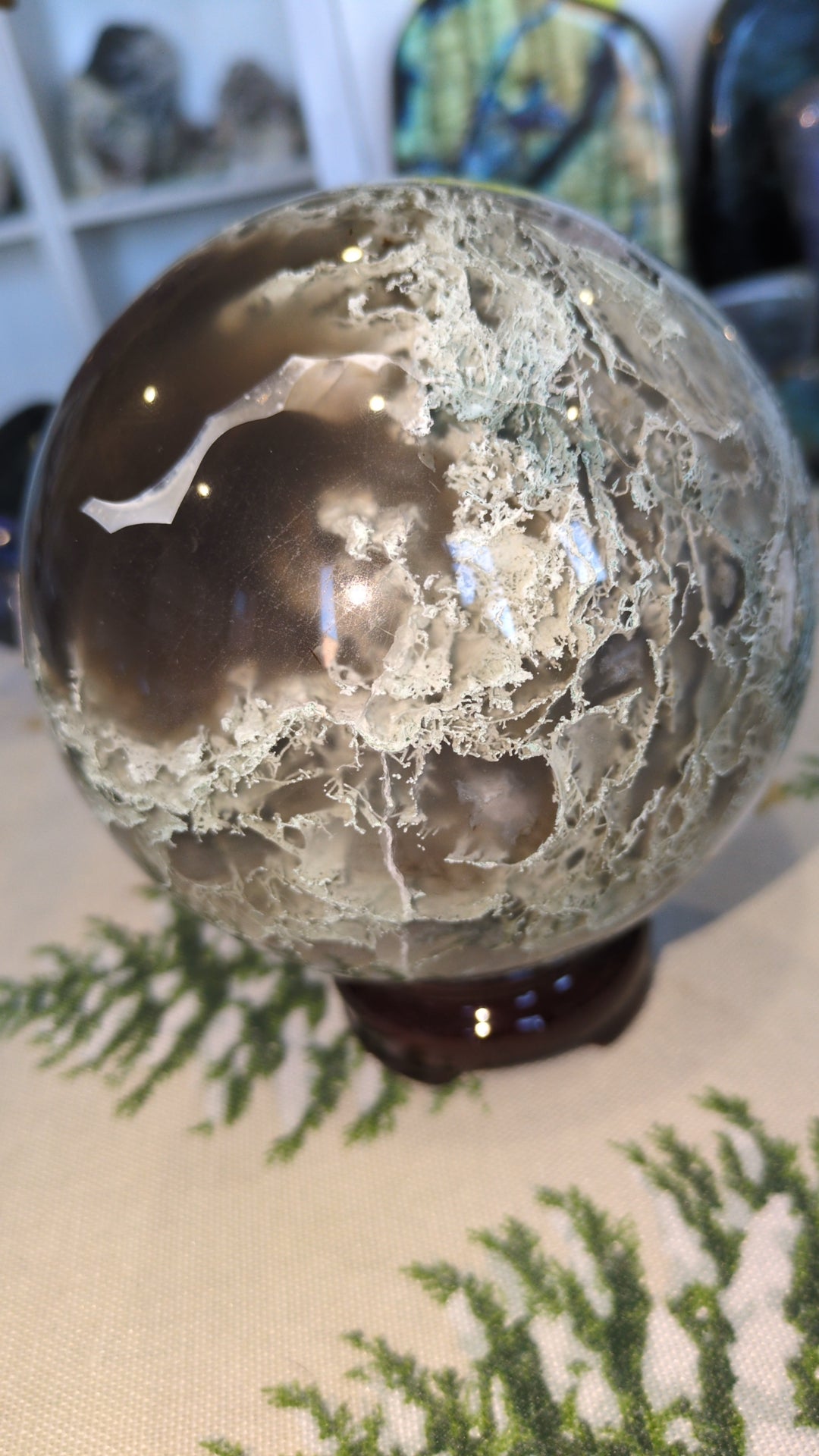 Moss agate sphere XL ✨