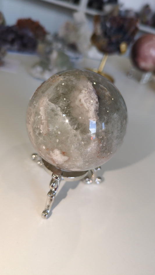 Flower agate and Prasiolite sphere ✨