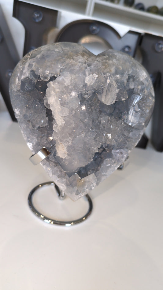 Large raw blue celestite heart 🩵