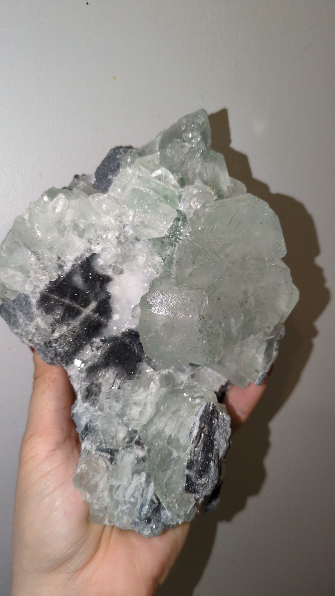 XL Green flourite on chalcedony ✨