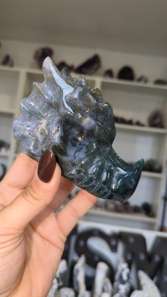 Dark green moss dragon head ✨