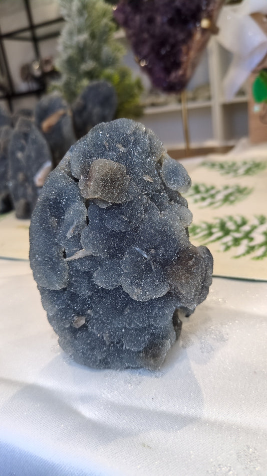Blue chalcedony with chocolate calcite ✨ 46