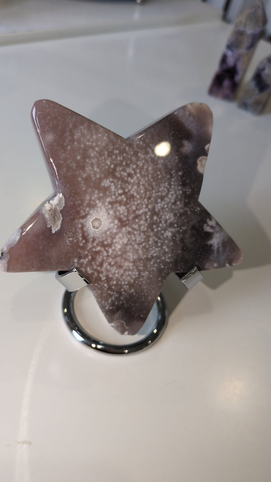 Pink amethyst X flower agate star ⭐