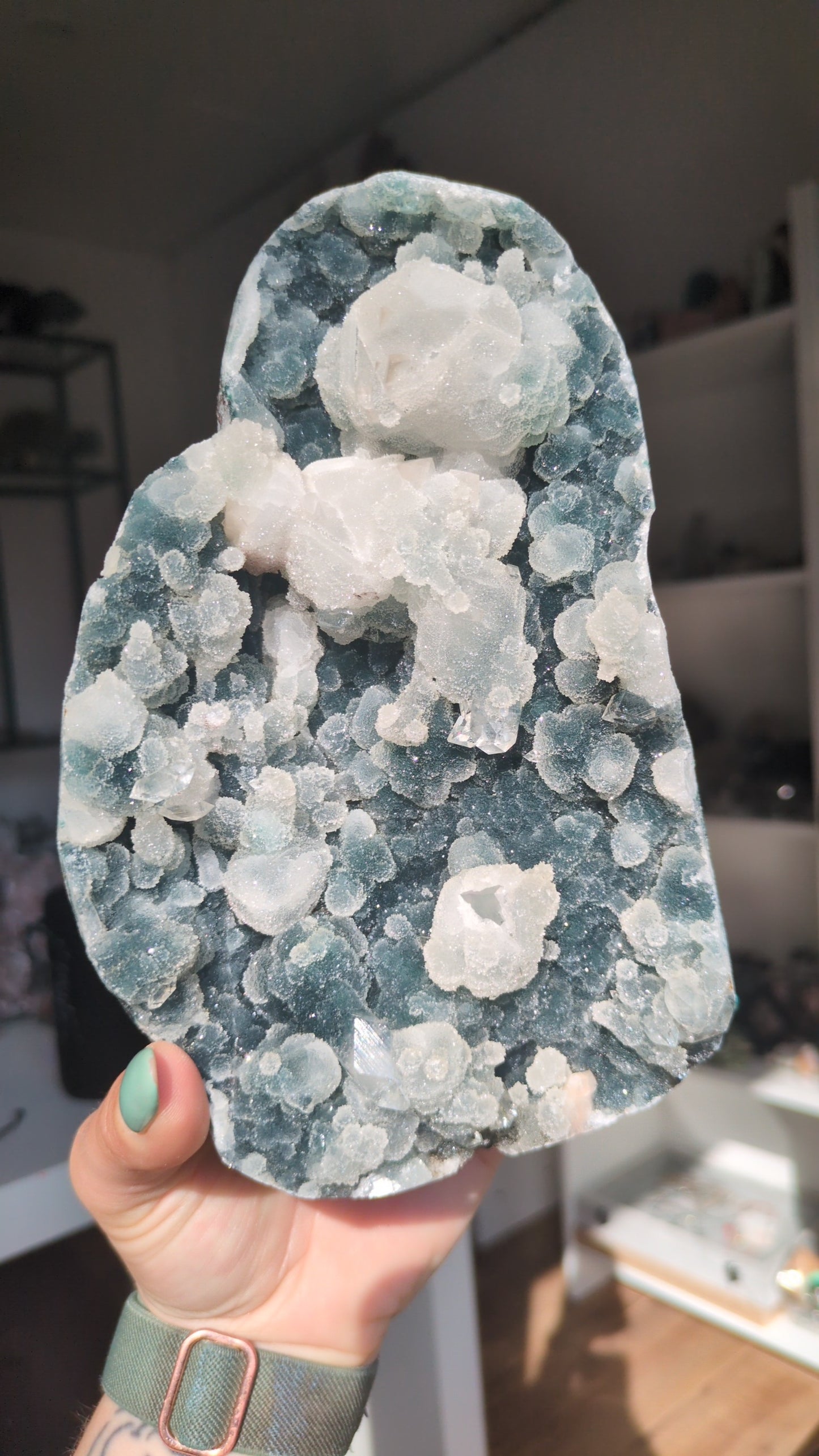Apophyllite on Blue Chalcedony ✨ I