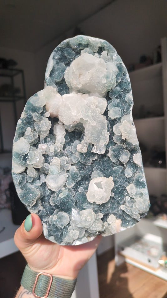 Apophyllite on Blue Chalcedony ✨ I