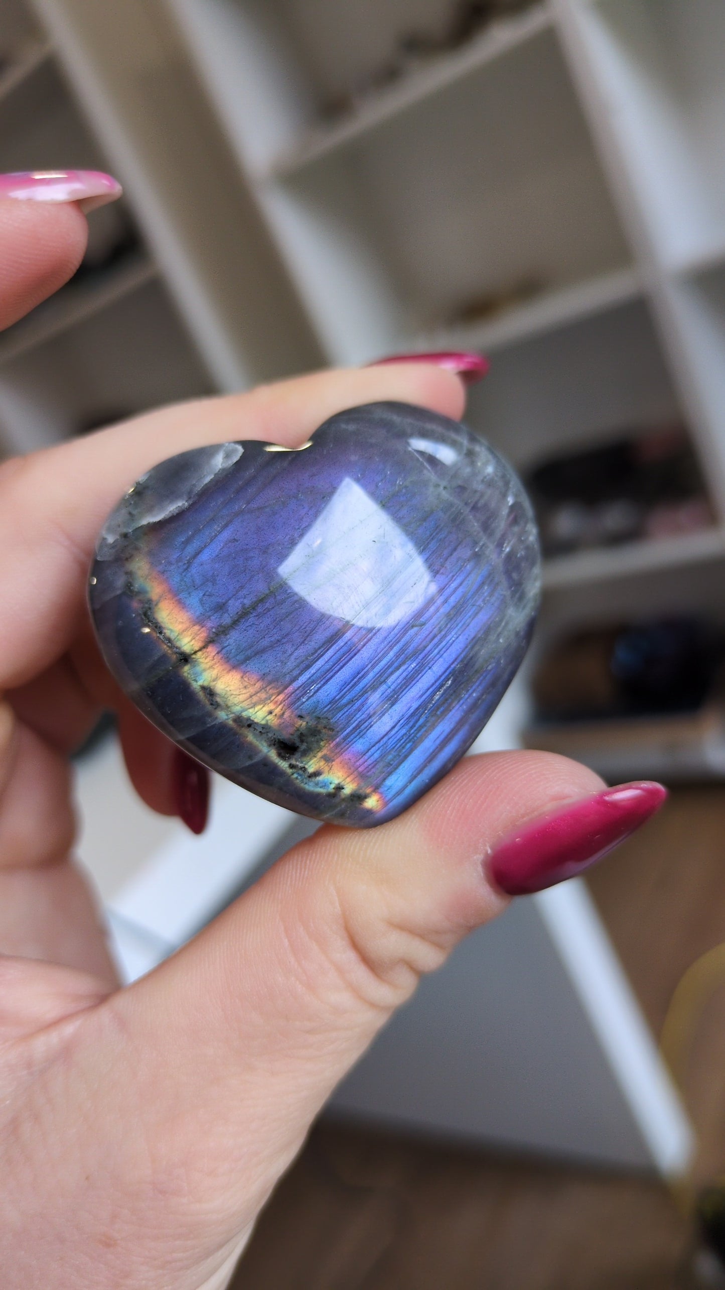 Blue and purple Labradorite heart ✨