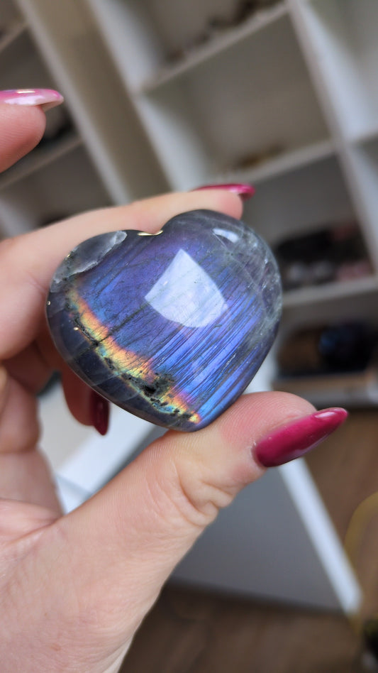 Blue and purple Labradorite heart ✨