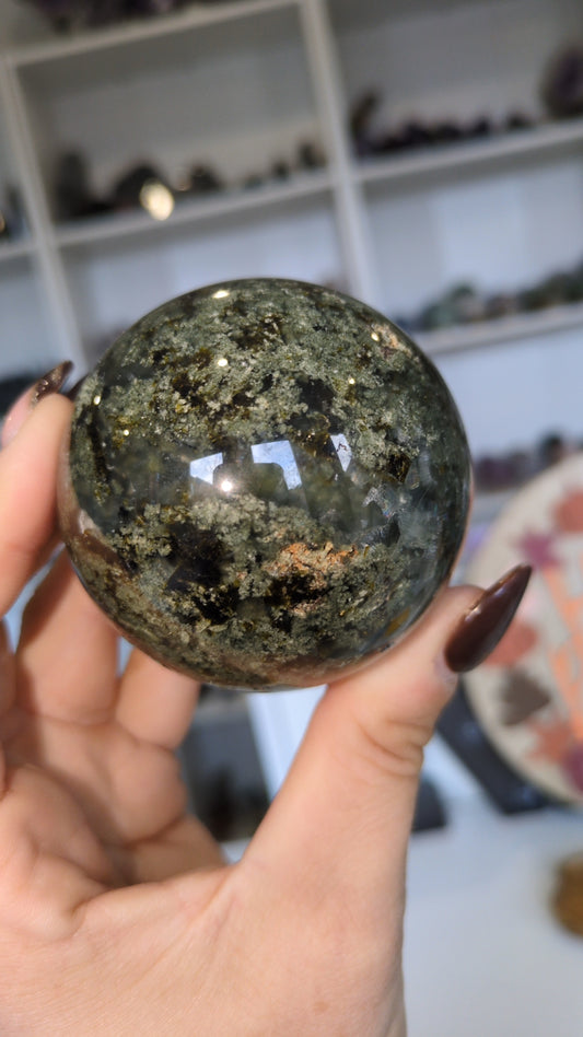 Prehnite & moss Sphere ✨