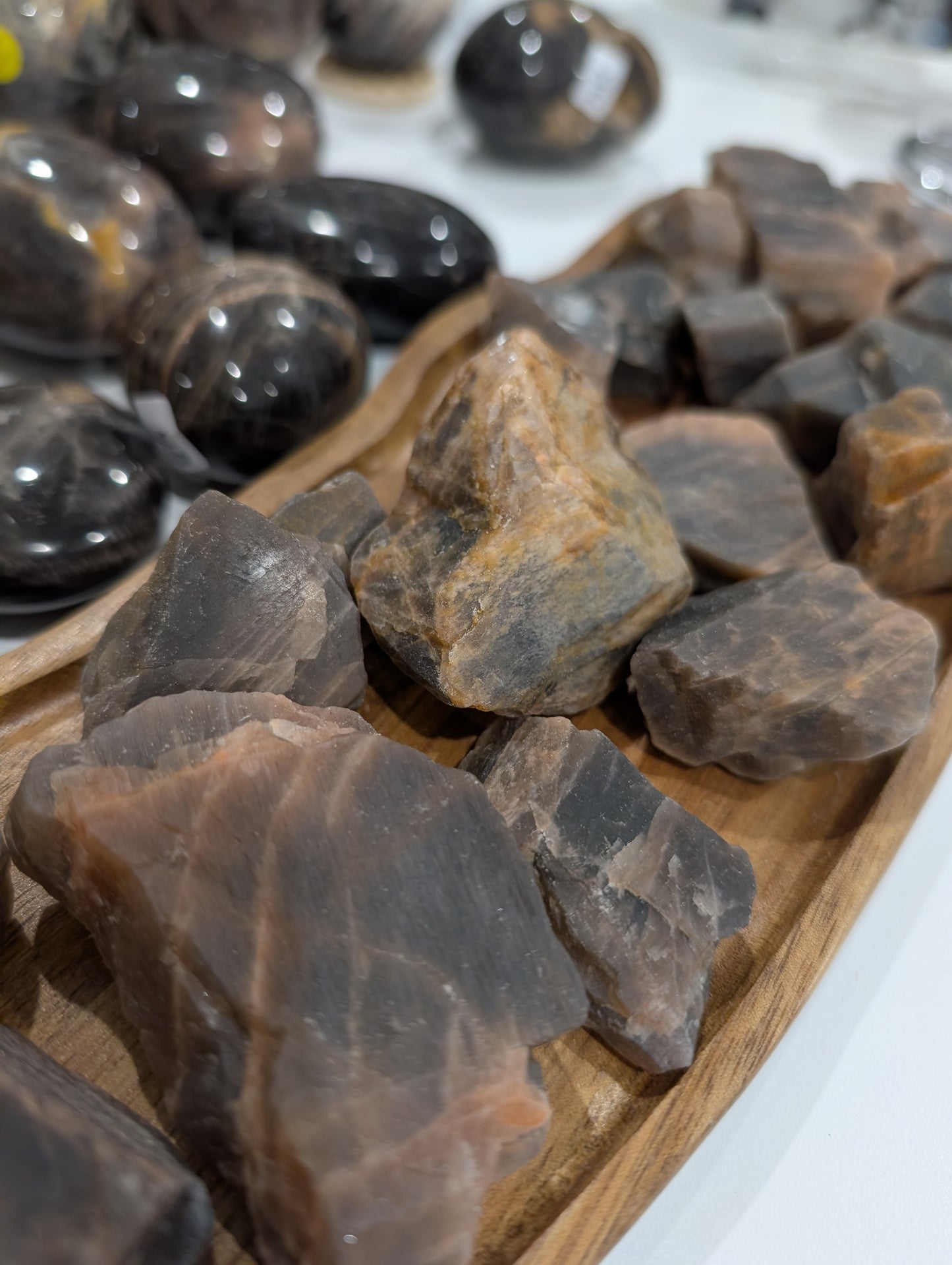 Raw black moonstone pieces ✨