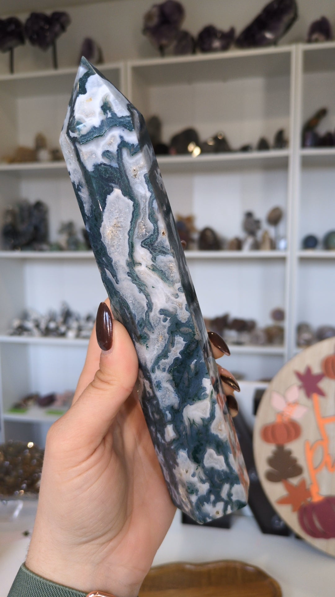 Large moss agate tower ✨
