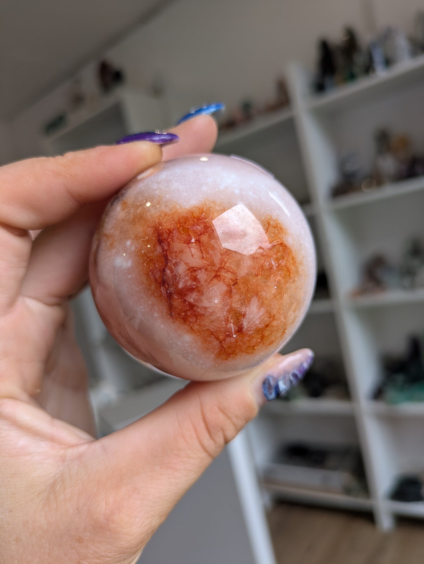 Carnelian flower agate sphere ✨ B