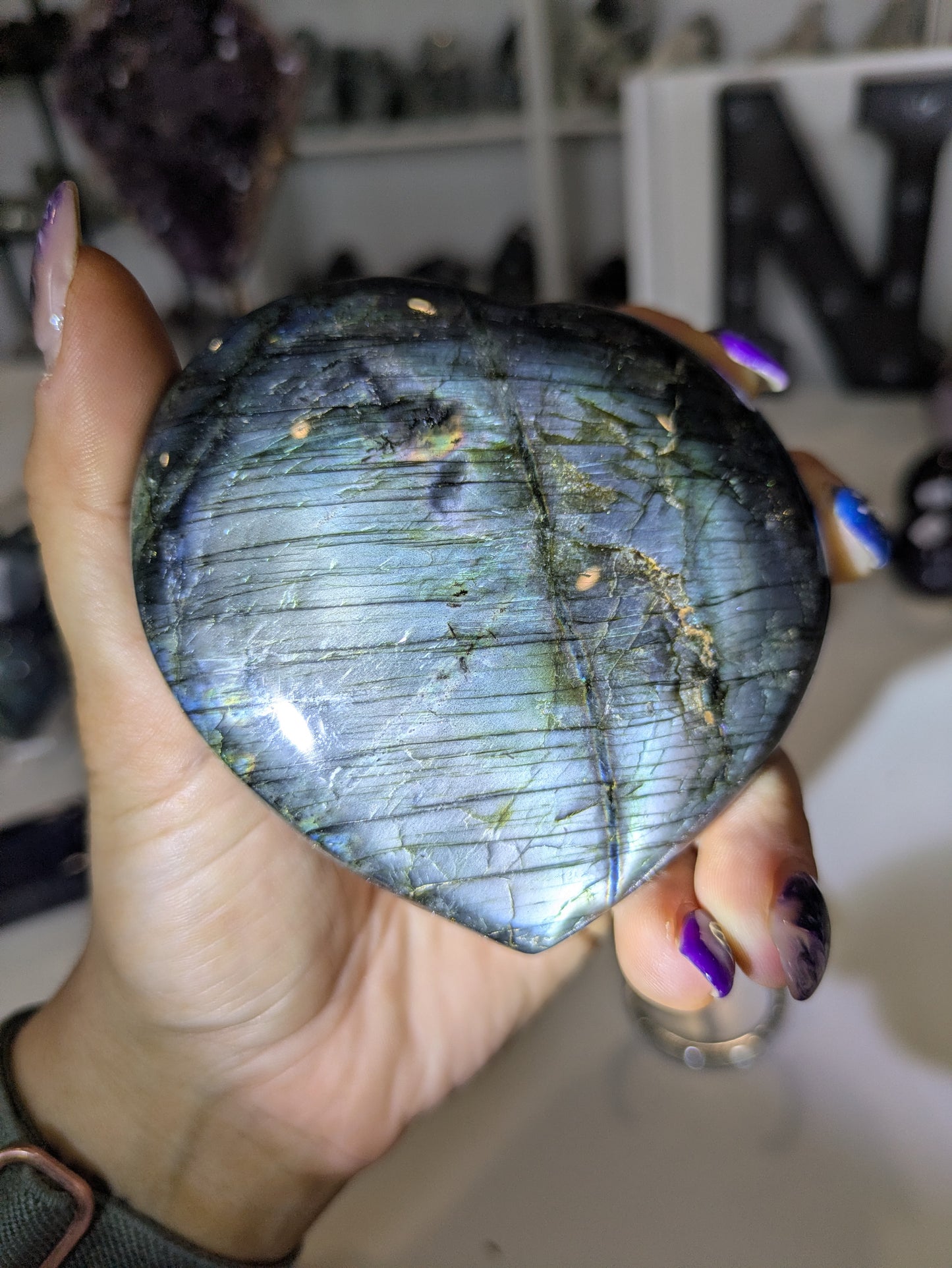 Chunky spectrolite Heart ✨