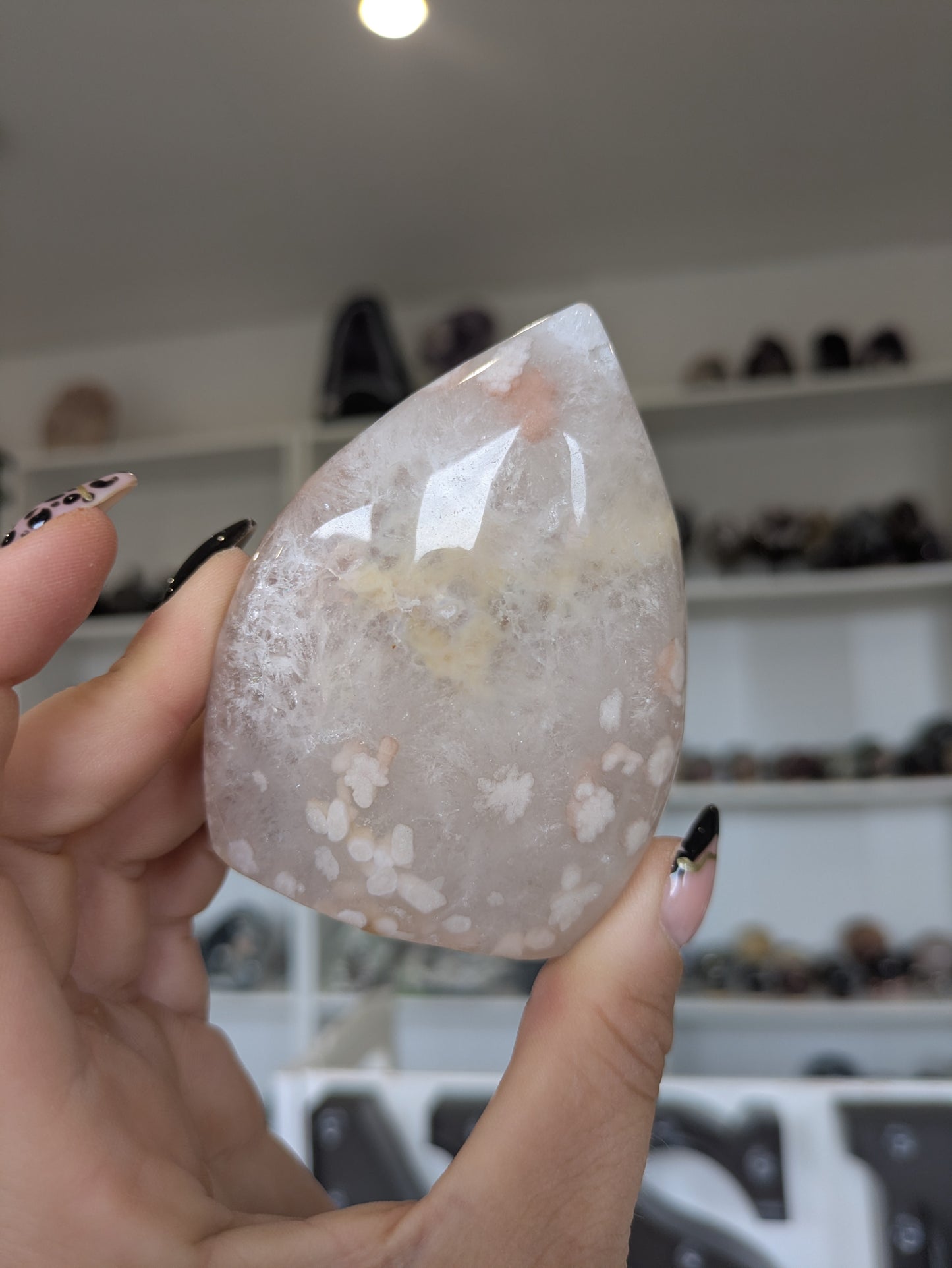 Pink amethyst X flower agate