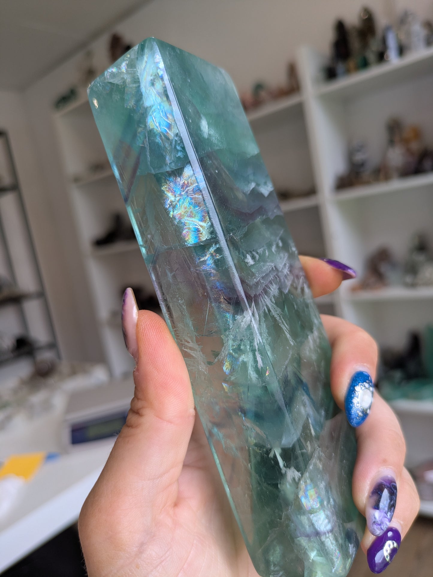 Rainbow fluorite incense holder ✨