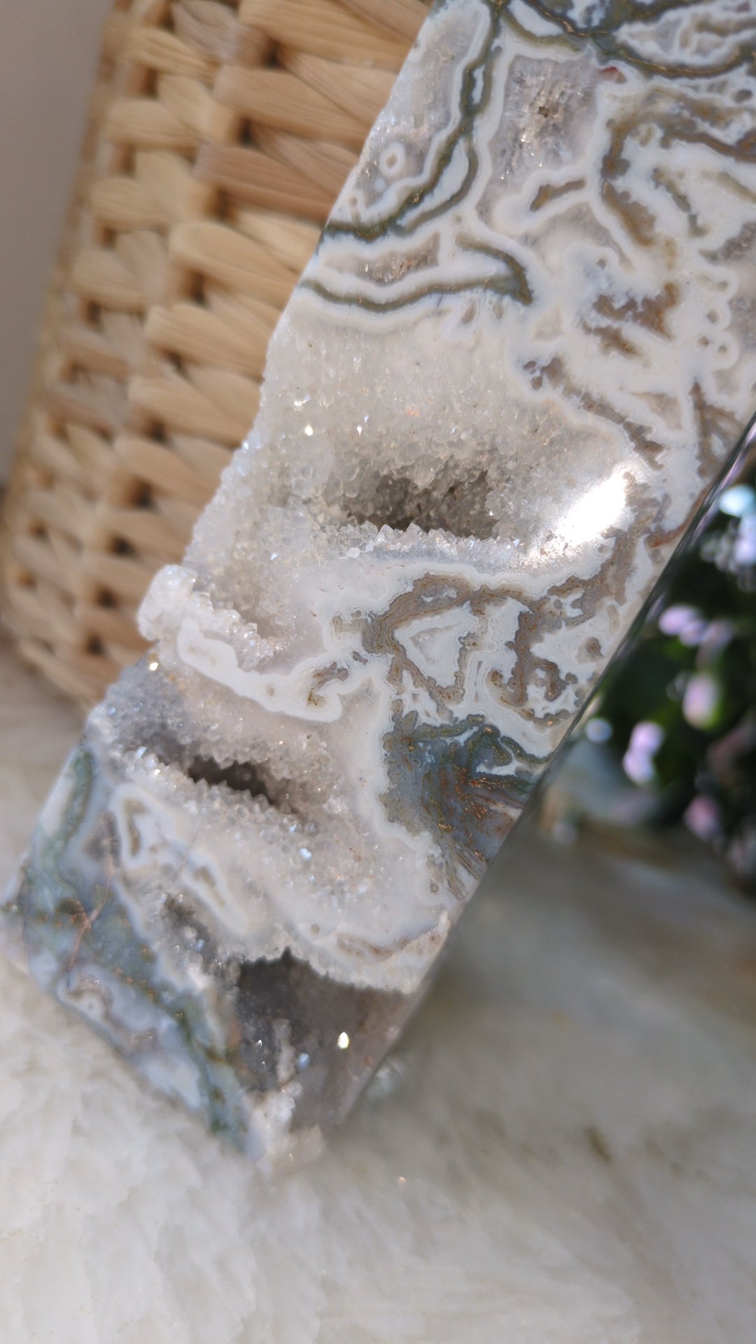 Large druzy moss tower ✨