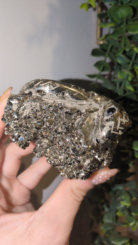 Hand carved pyrite snake from Peru 🐍