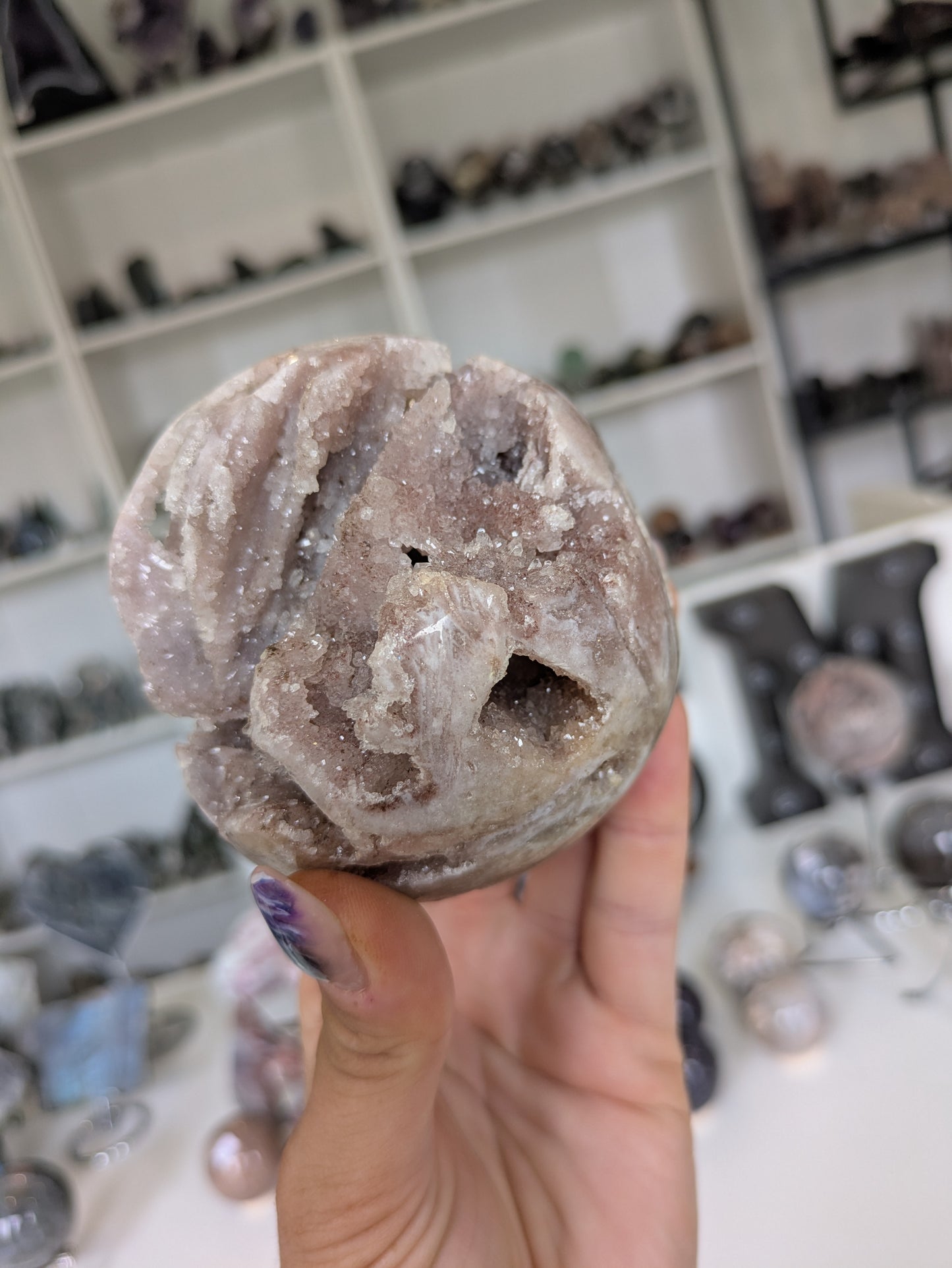 Druzy pink amethyst sphere ✨