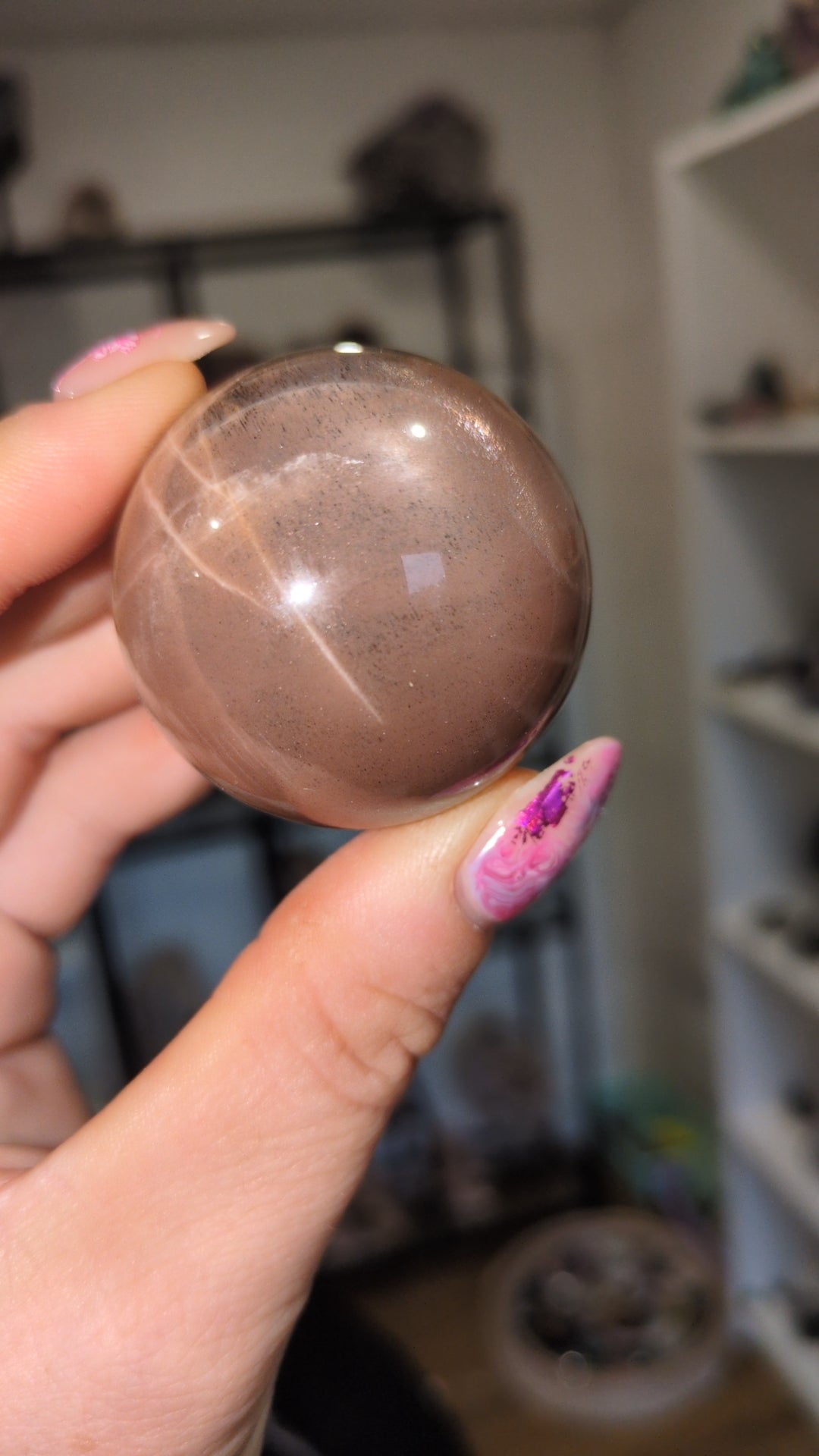 Peach moonstone and sunstone high grade spheres ✨