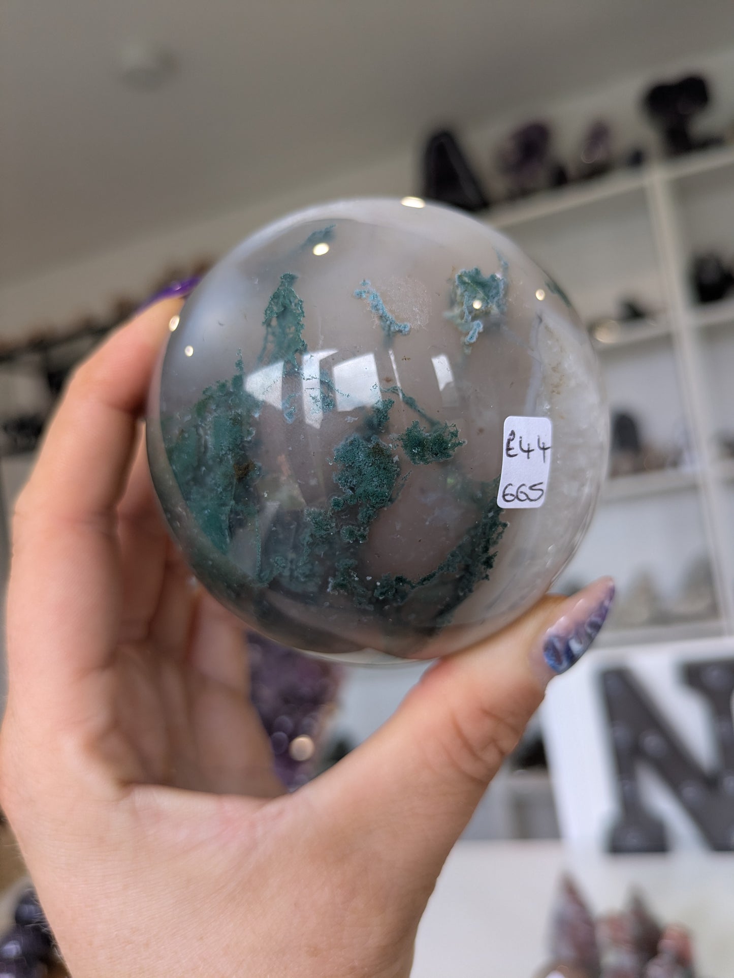 Druzy moss agate sphere ✨