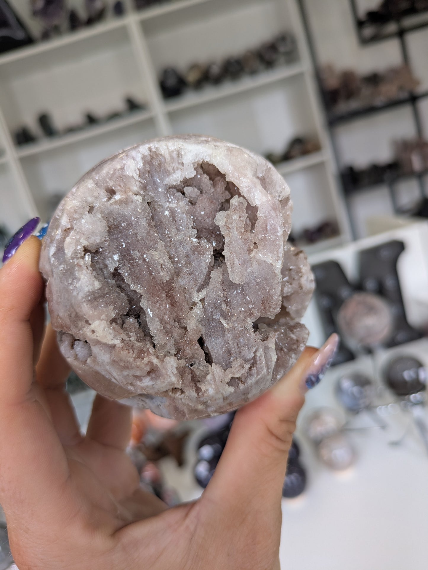 Druzy pink amethyst sphere ✨