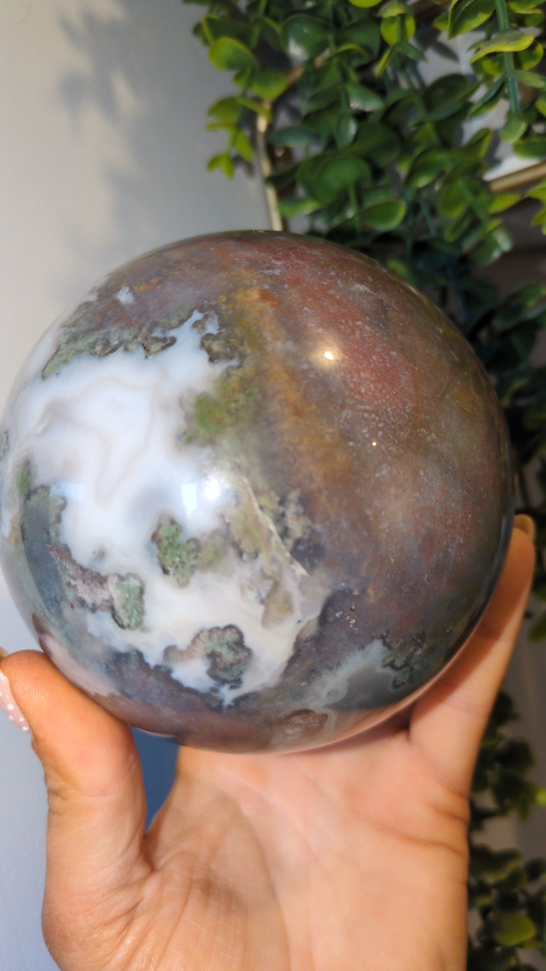 XL purple moss agate sphere ✨