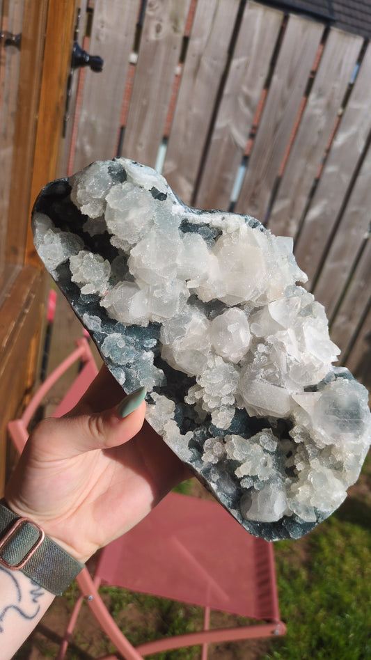 Blue Apophyllite on Blue Chalcedony ✨ M