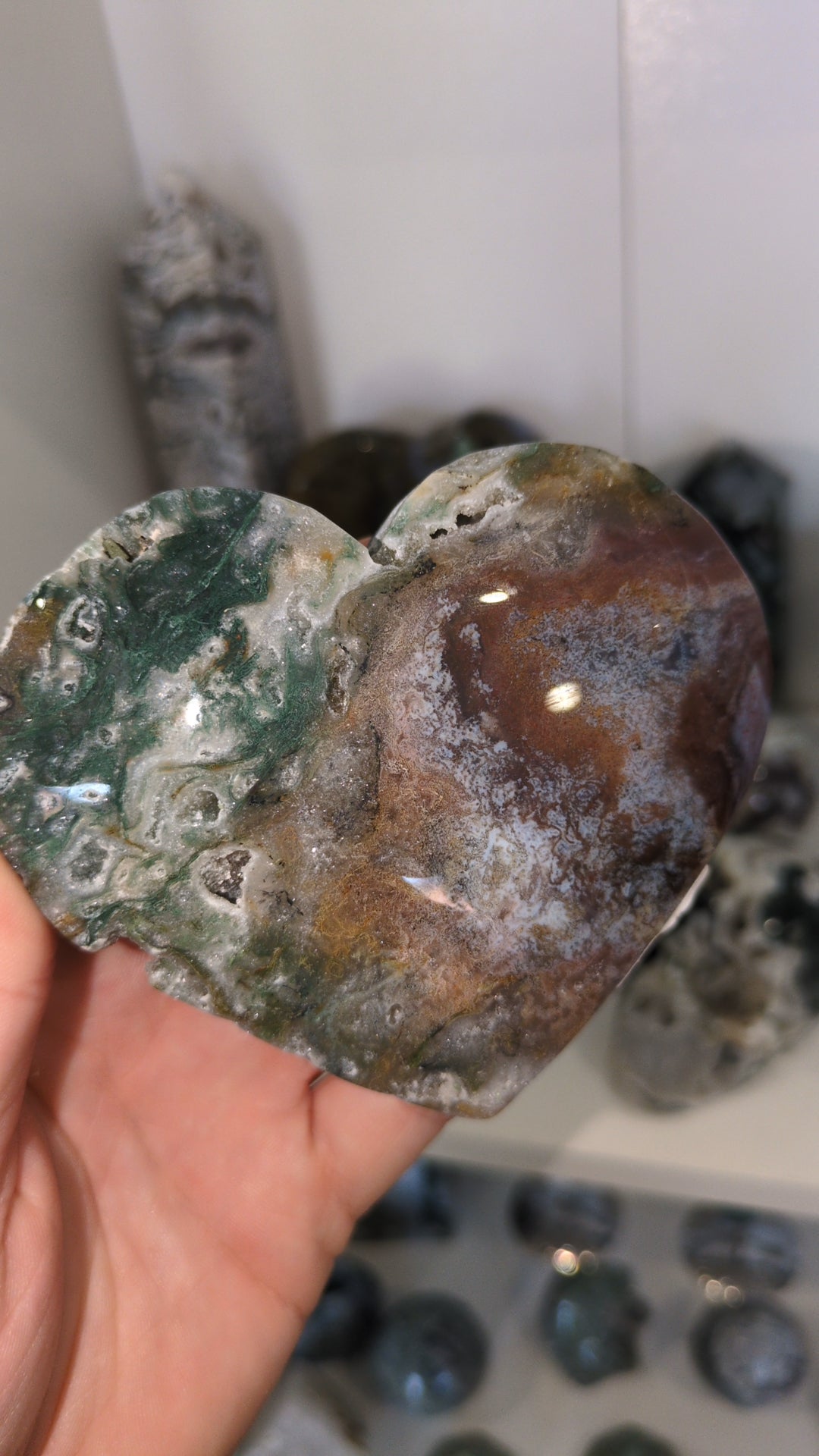 Moss mix ocean jasper heart ✨