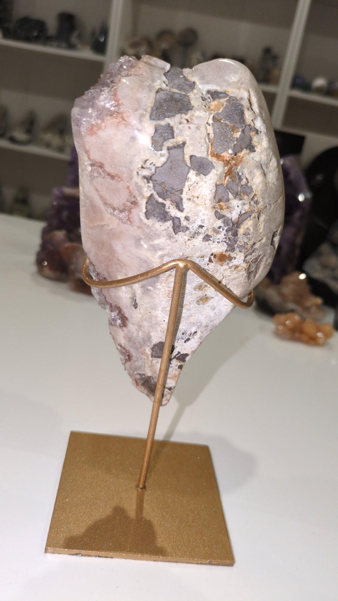 Raw pink amythest FF on stand✨A