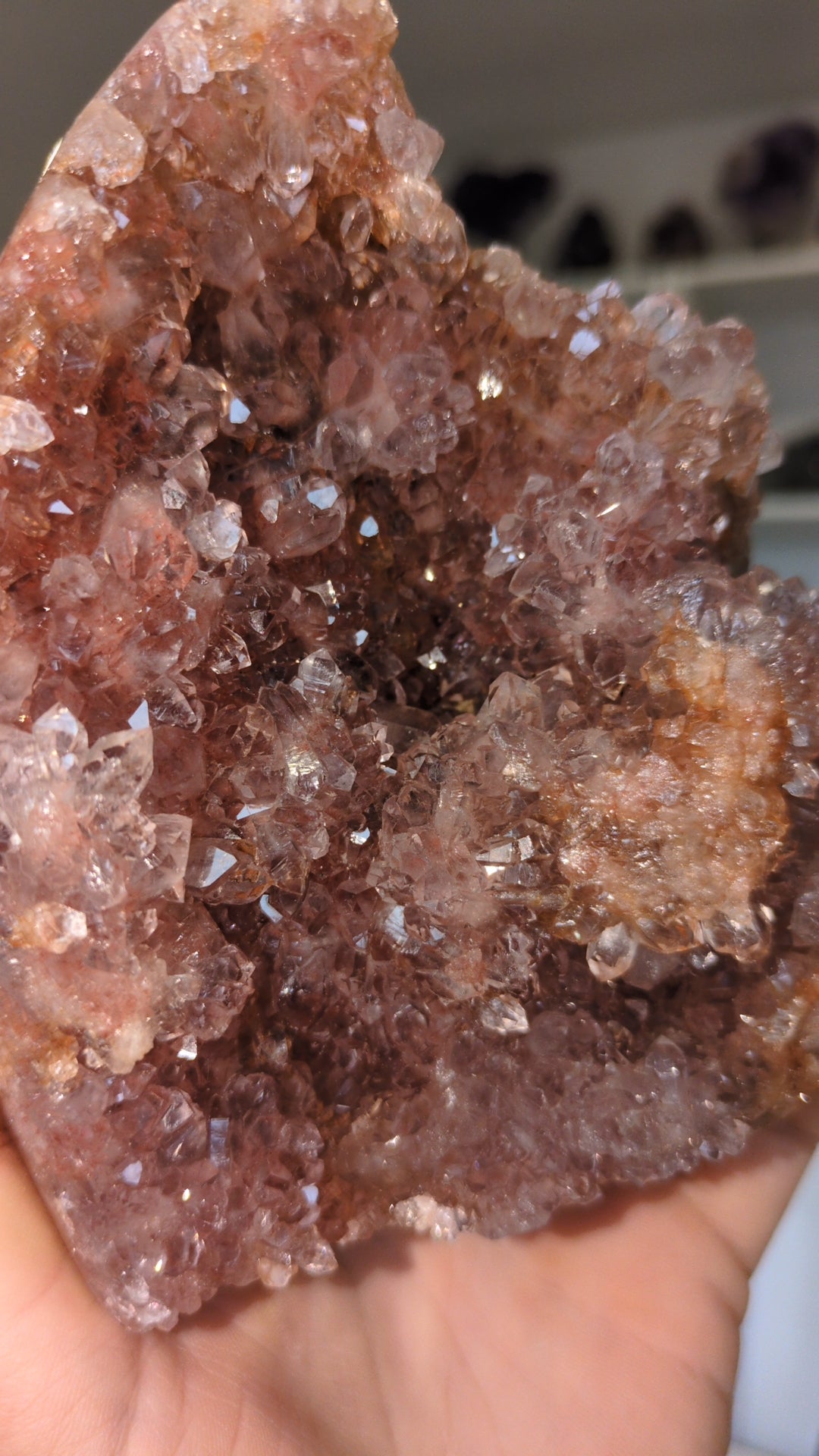 High quality pink amethyst druzy cutbase ✨