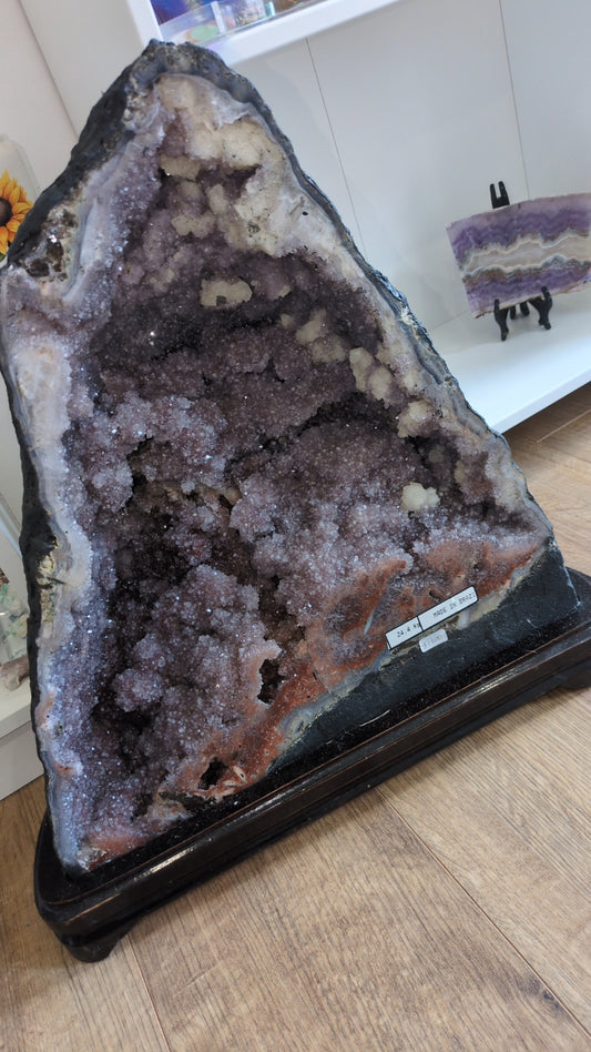 XL Amethyst cave with pink amythest and calcite ✨