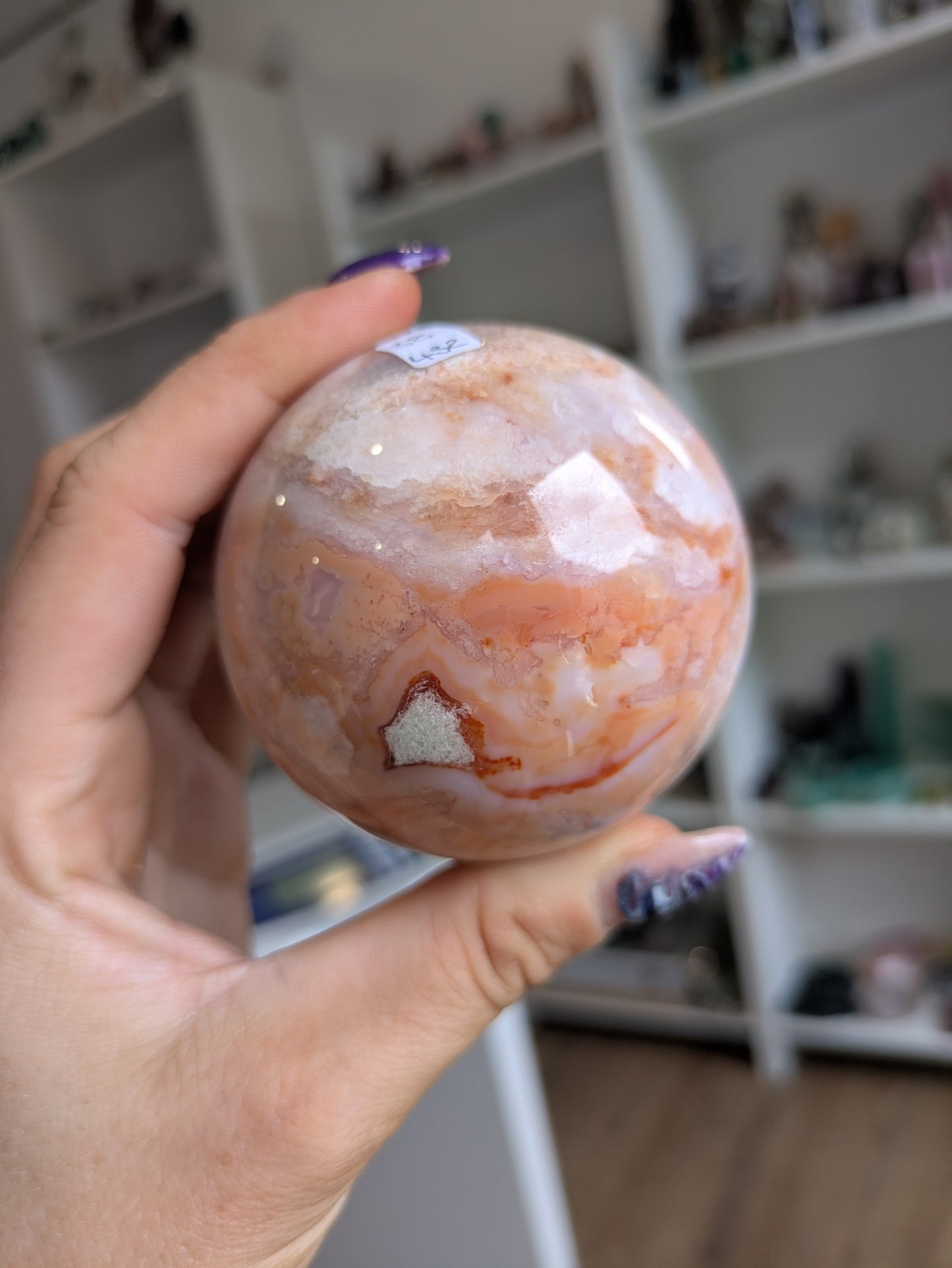 Carnelian flower agate sphere ✨ A