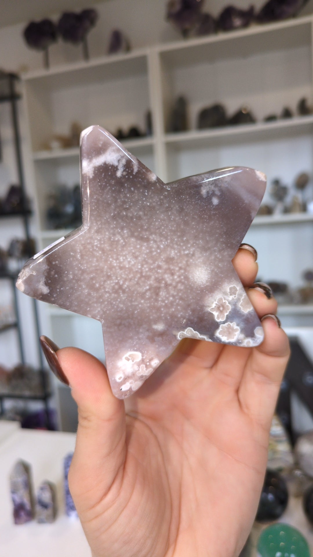 Pink amethyst X flower agate star ⭐