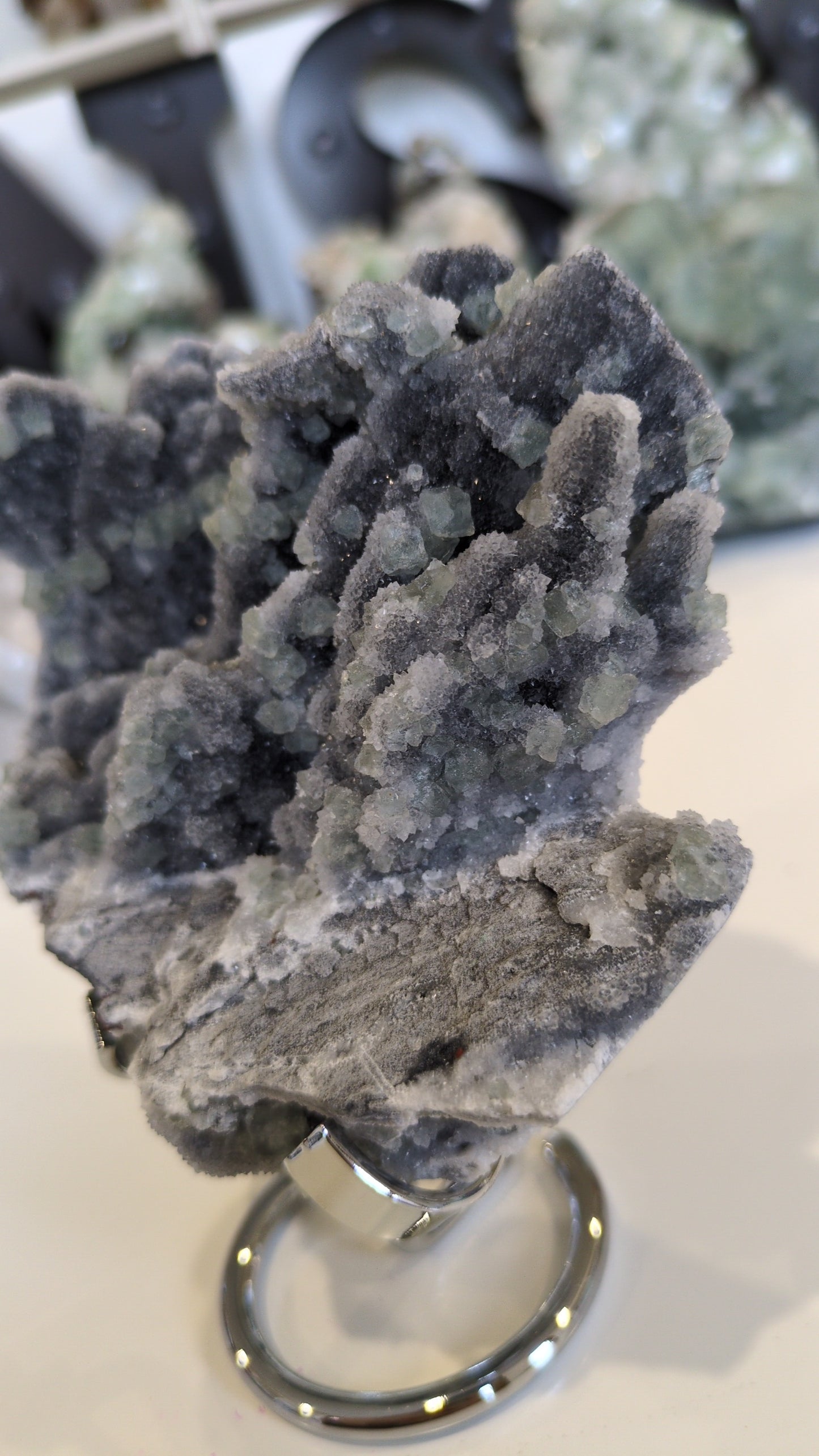 Raw flourite on Chalcedony ✨