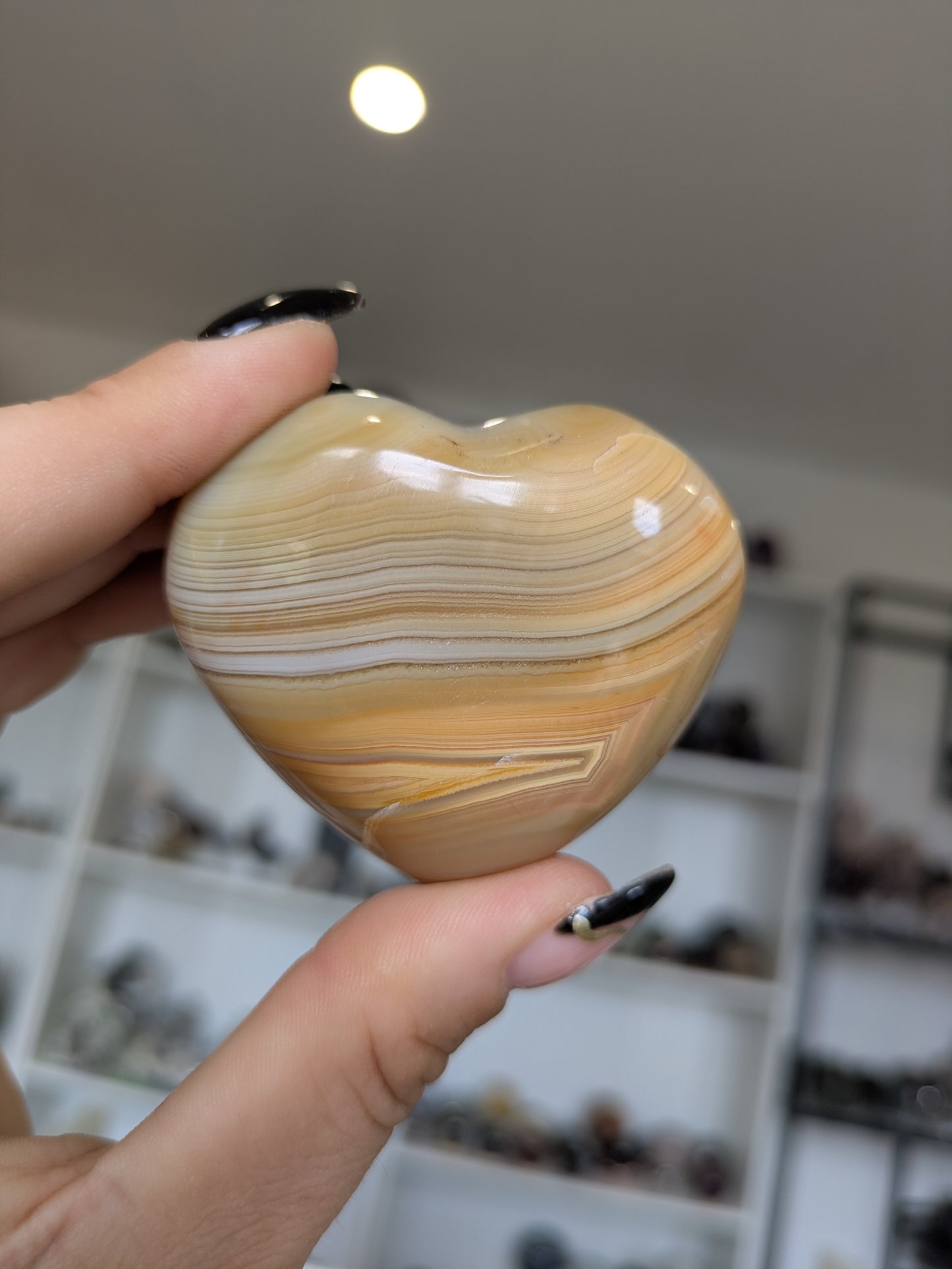 Yellow agate heart ✨D