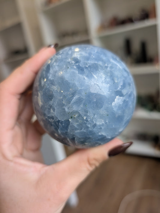 Blue calcite sphere ✨