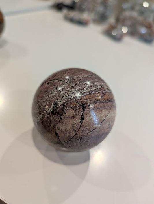 Pink picture jasper sphere ✨