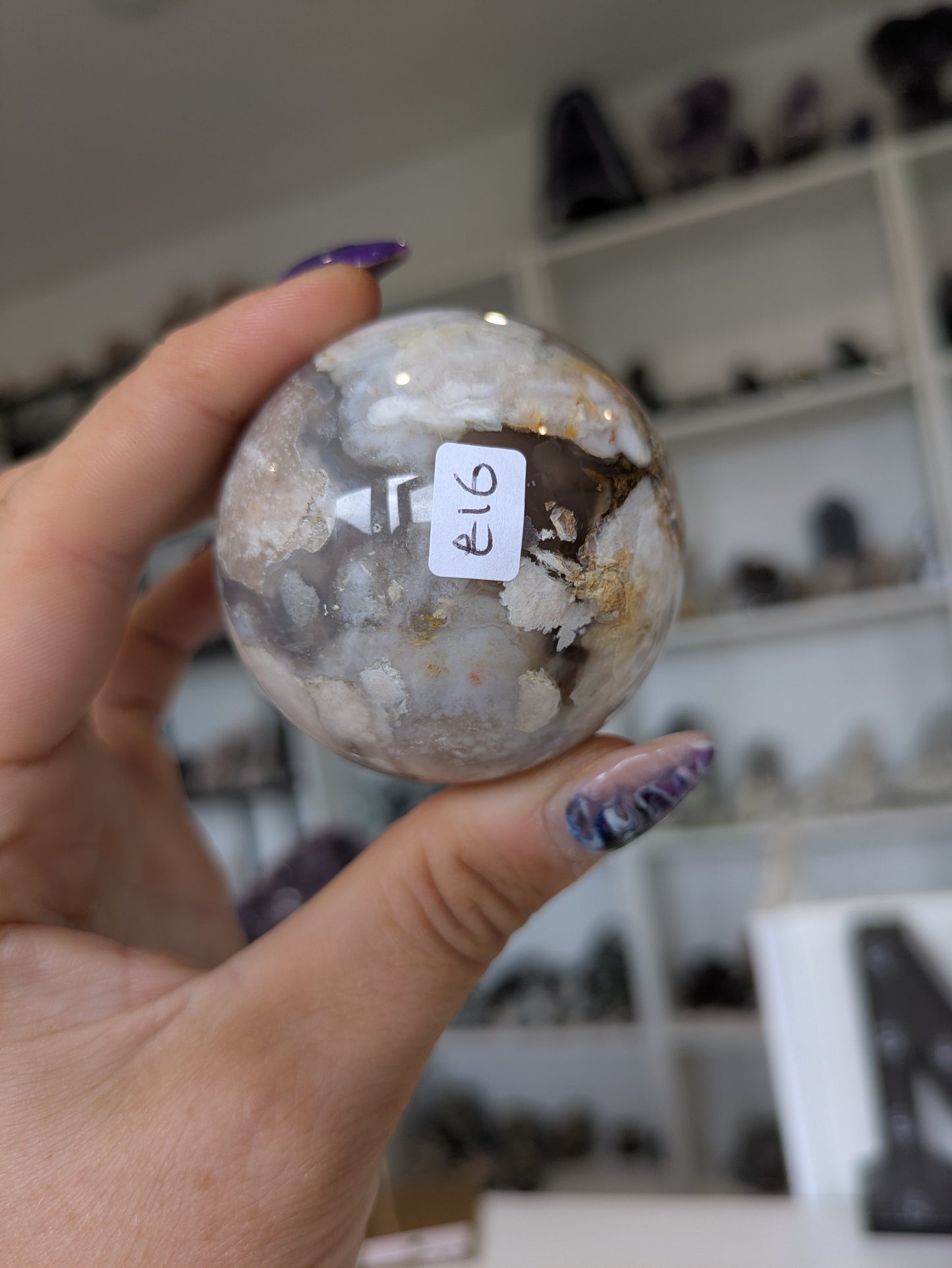 Flower agate sphere ✨