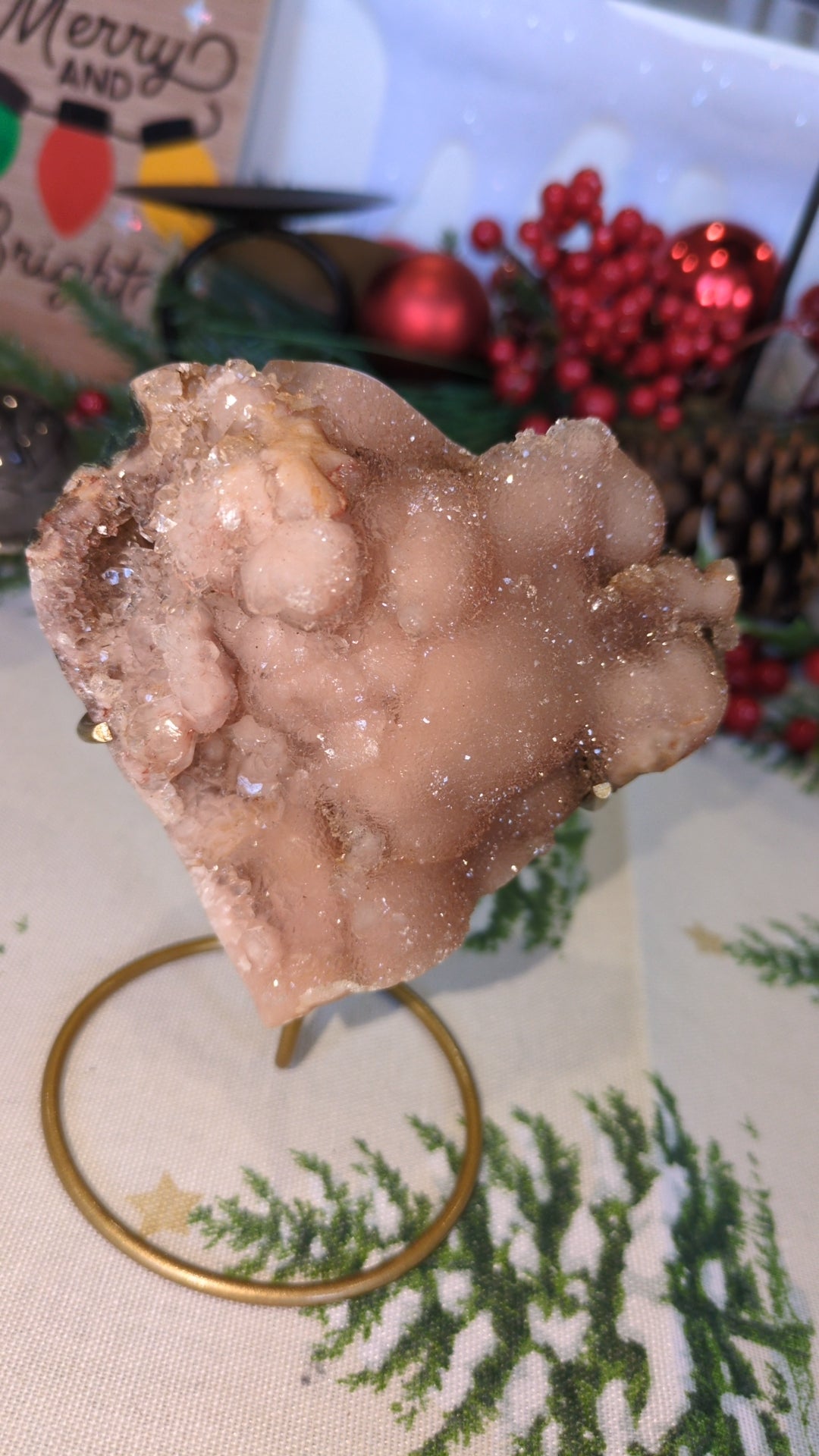 Baby pink amythest on stand ✨