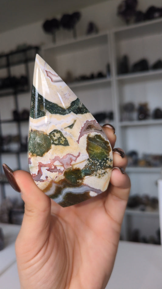 Agate/ jasper tear drop B ✨