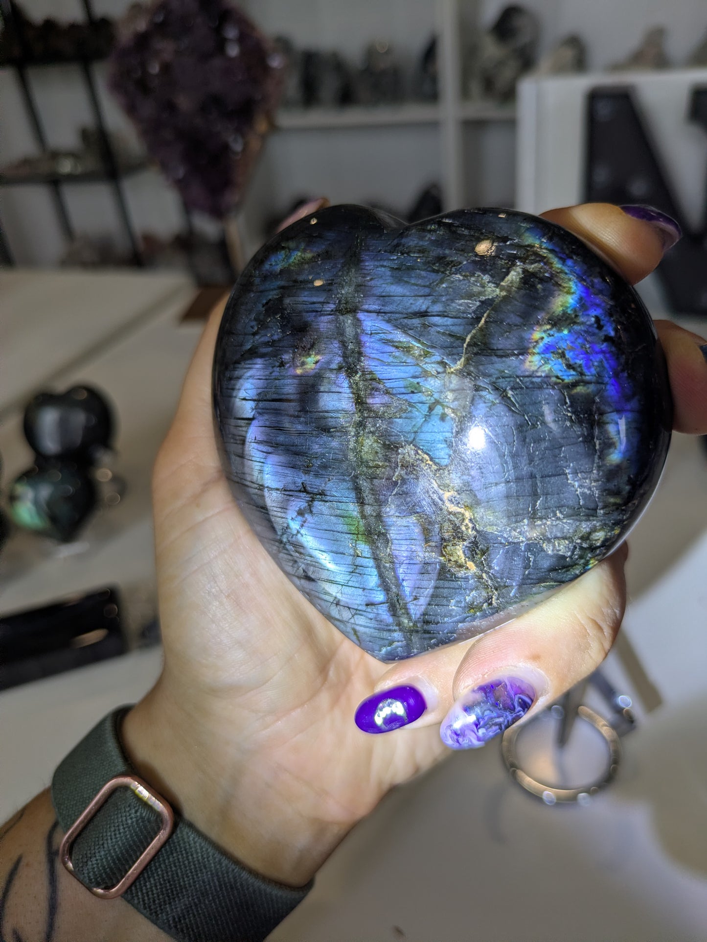 Chunky spectrolite Heart ✨
