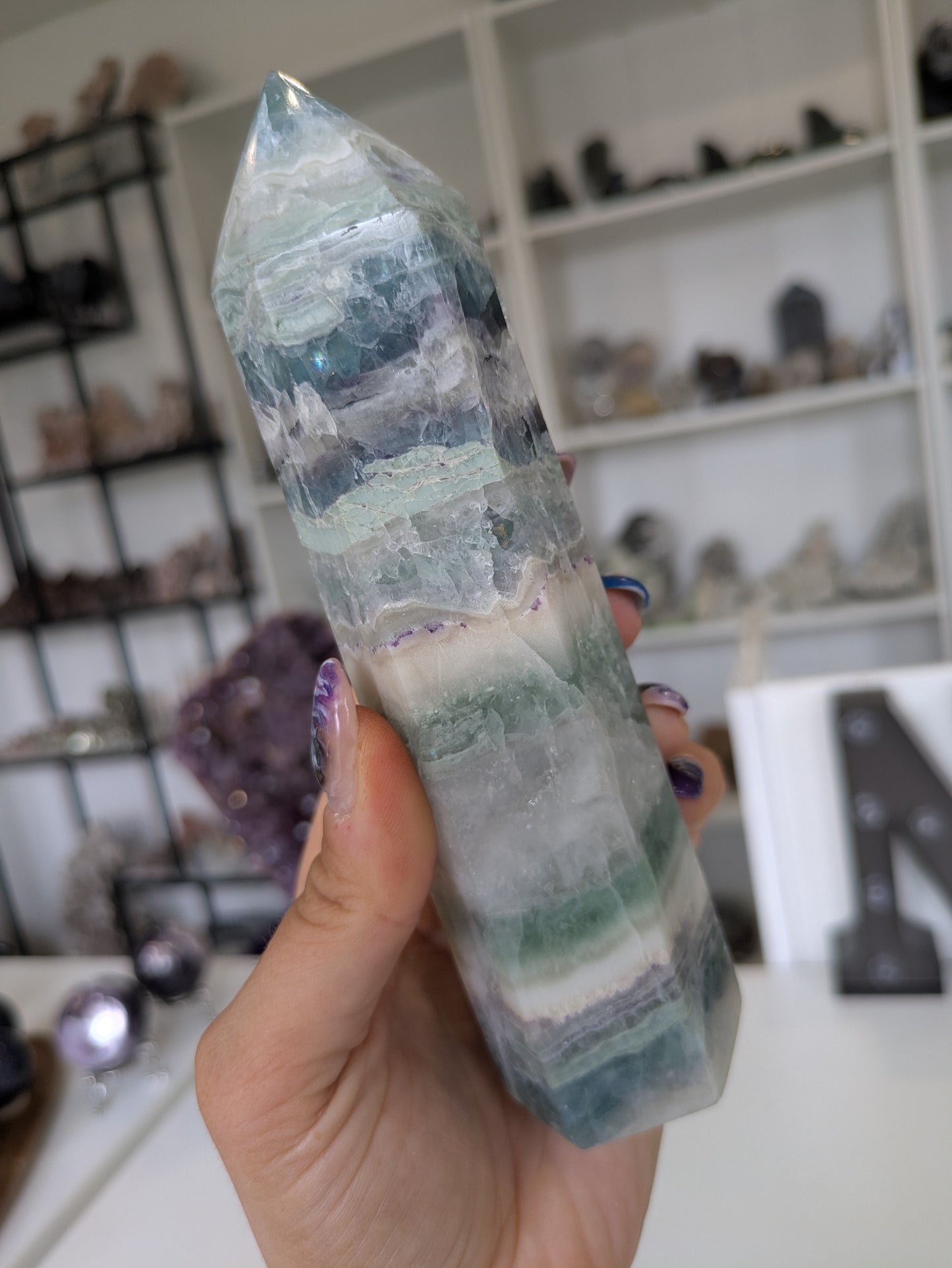 Green&blue silk flourite tower ✨ B