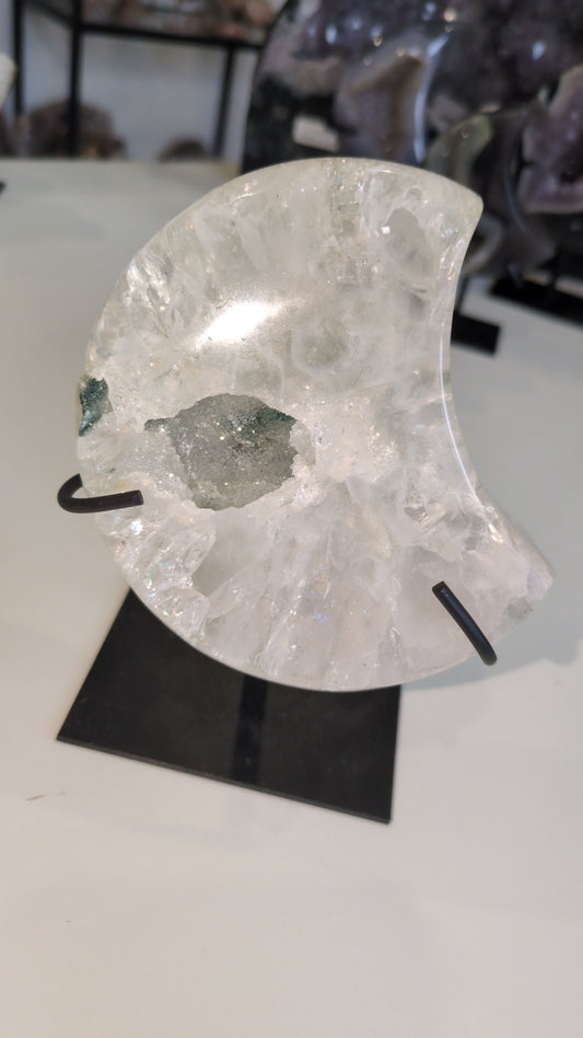 Quartz moon with green jasper ✨ #44