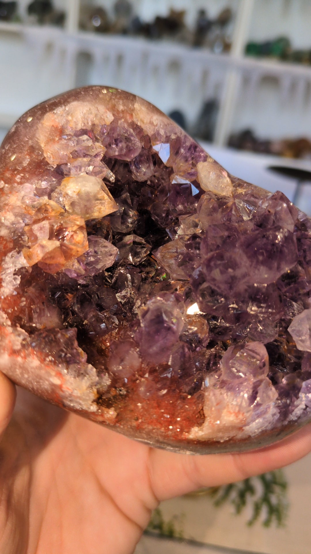 Druzy pink amethyst heart ❤️