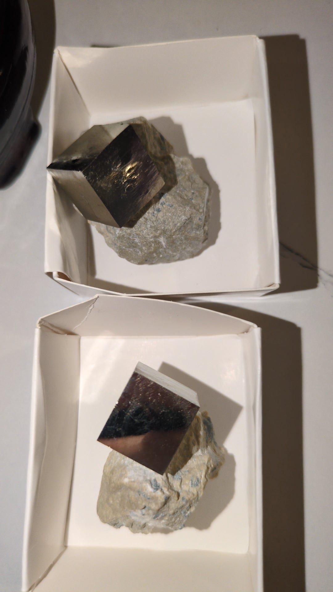 Pyrite cube on matrix